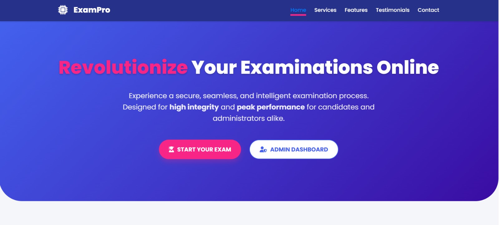 Exam Website Design
